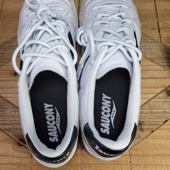 Sauconyβ 586i Men's 11 White Black Gum Leather Casual Sneakers Shoes S70982-21 - Picture 8 of 11